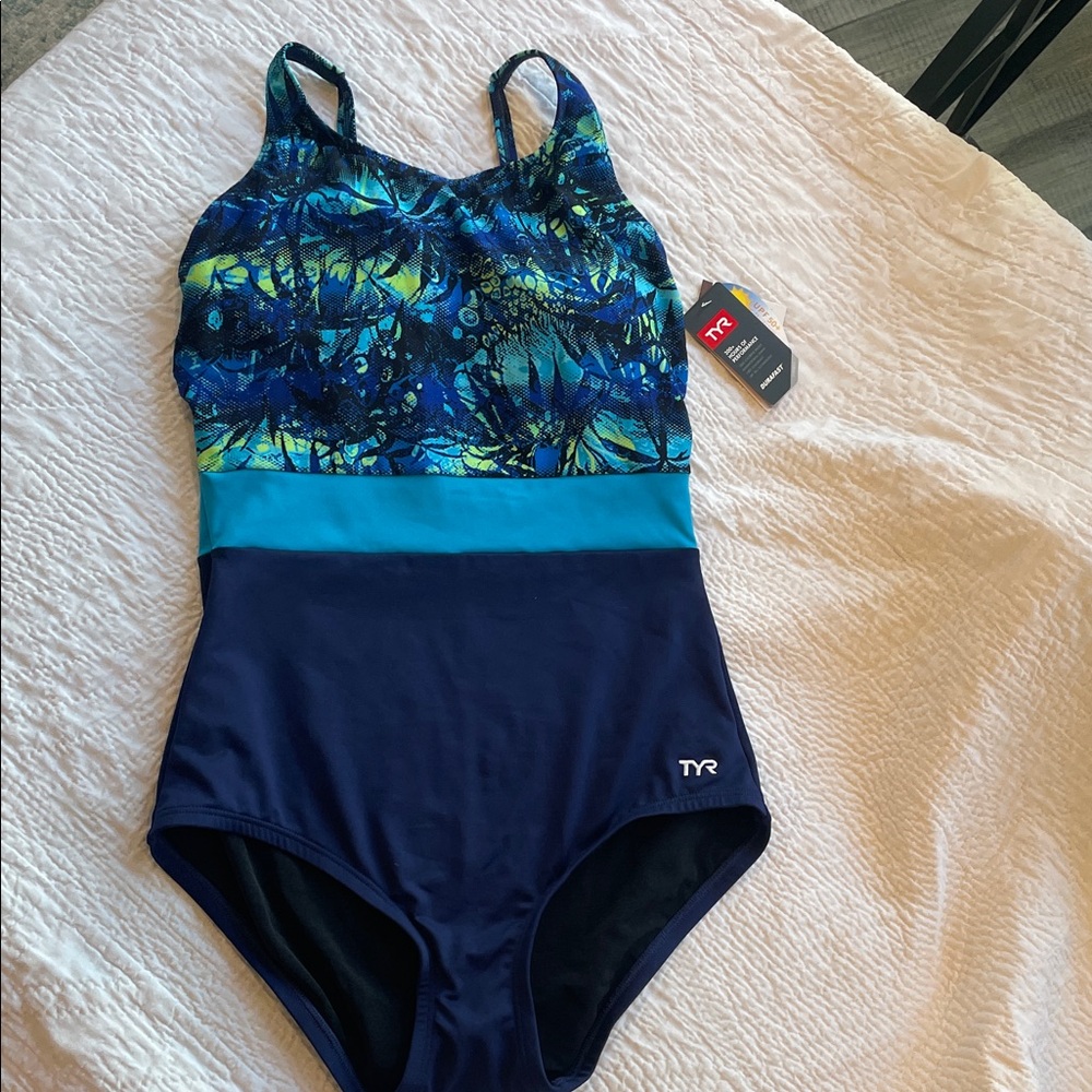 TYR Vibrant Blue and Navy Swimsuit